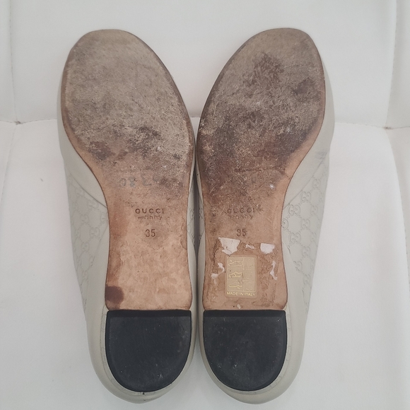Gucci Leather Monogram Flats Shoes Size 35 - Picture 7 of 8